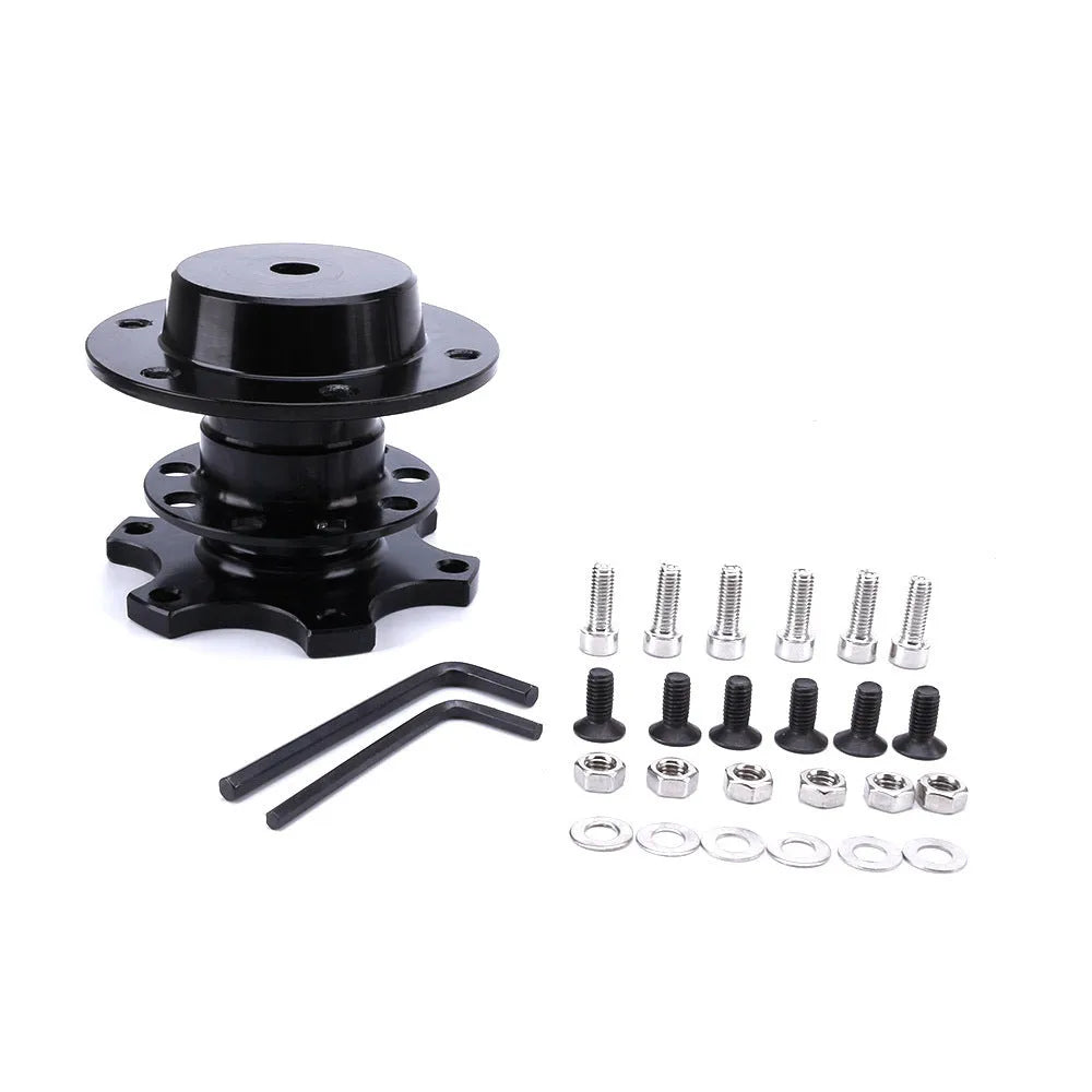 Car steering wheel quick release adapter in aluminium alloy with universal fitment