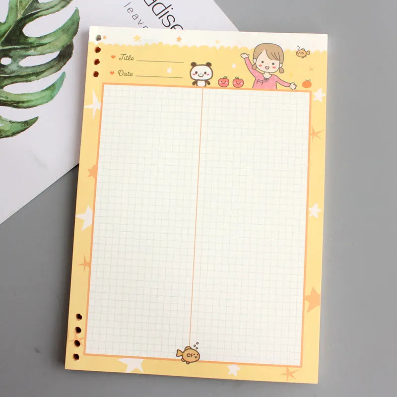 B5 loose-leaf notebook with 8-hole binder binding and PP plastic cover in multiple colour options