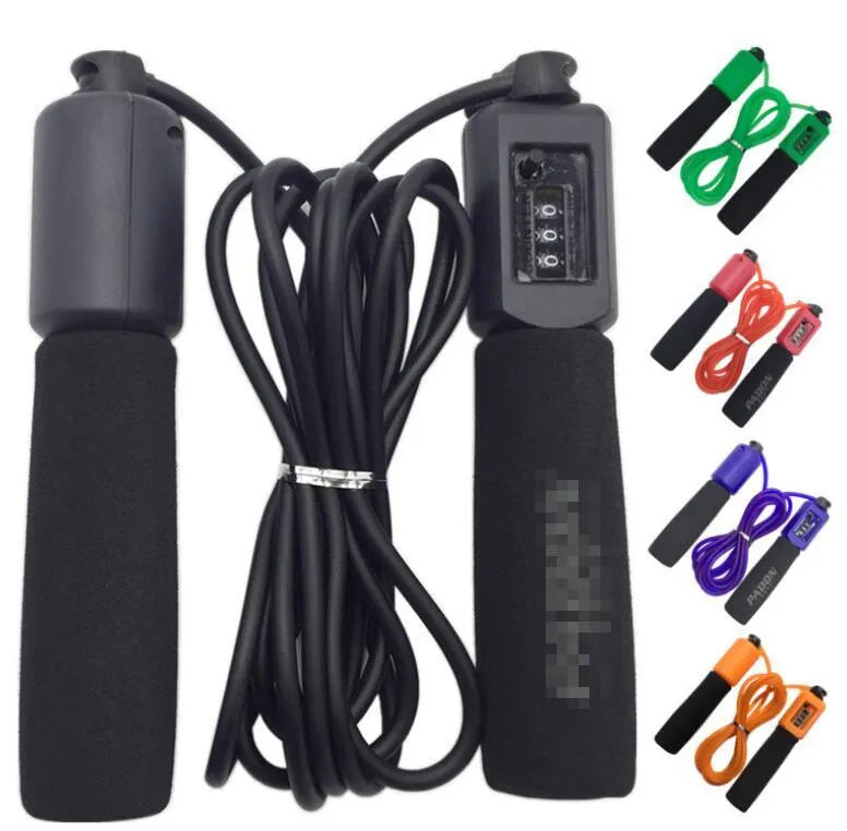 Rope skipping fitness rope with 3m length, PS PP PCV materials, sponge handles, in various colours