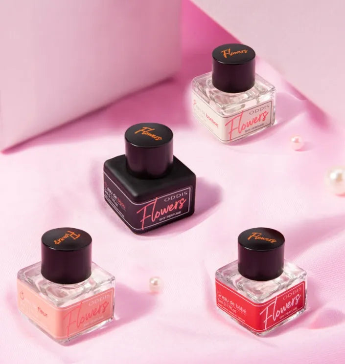 Secret Garden Shame Perfume 5ml bottle in black, pink, red, or white with rose, peach, sweet, or violet scent