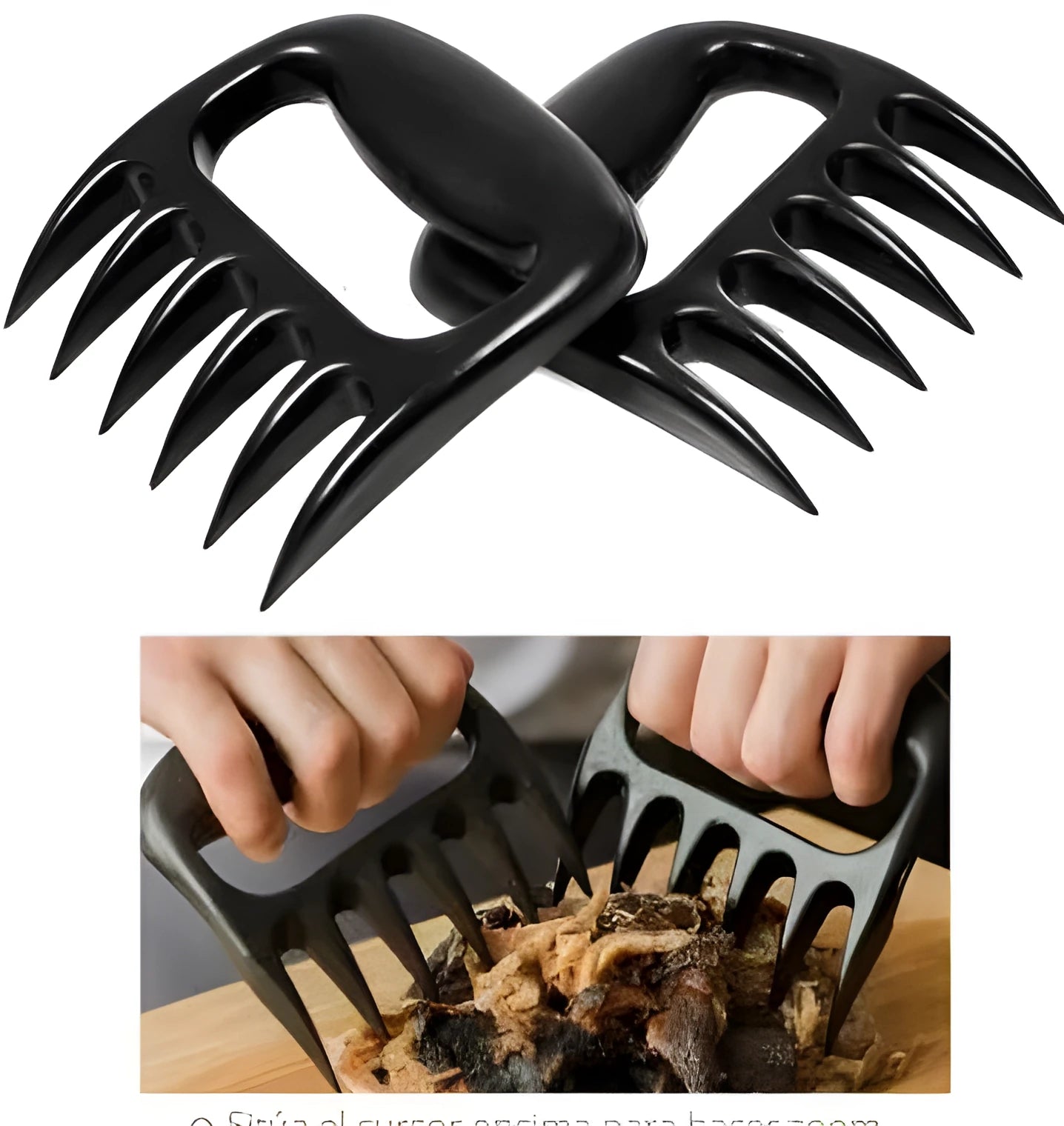 Black bear claw meat shredder barbecue tool set with two polycarbonate shredders