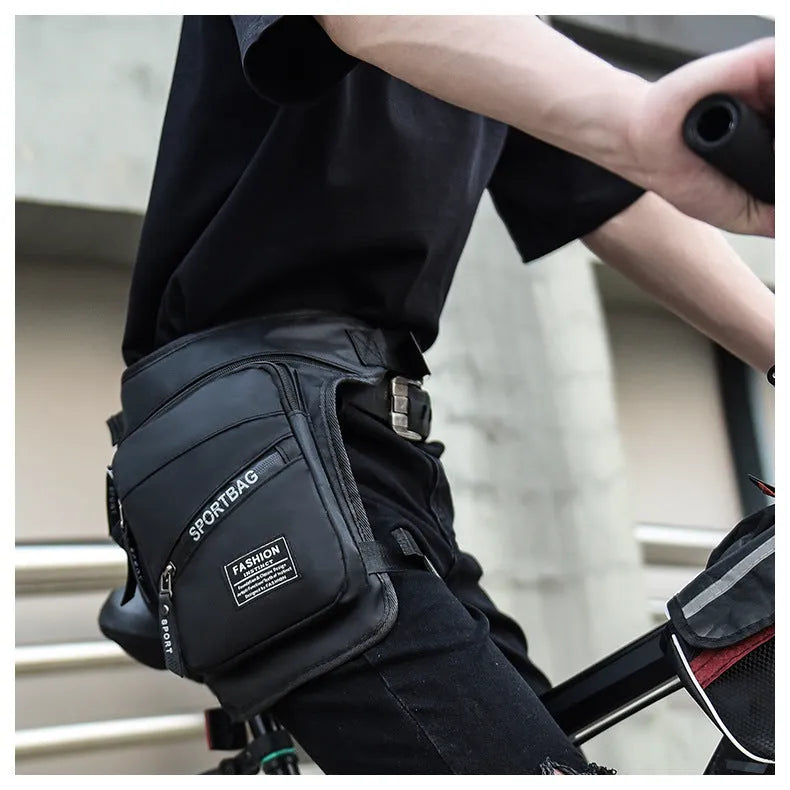Men's outdoor cycling leg bag in nylon with crossbody strap in various colour options