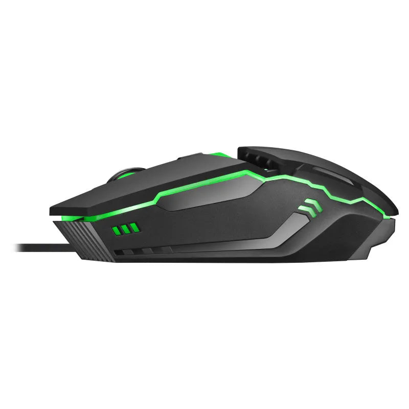 M3 black wired USB mouse, 124 x 63 x 39mm, with 800, 1200, and 1600 DPI resolution settings