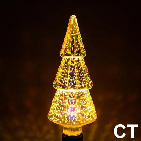 3D decorative LED light bulb projecting a firework pattern with E27 base