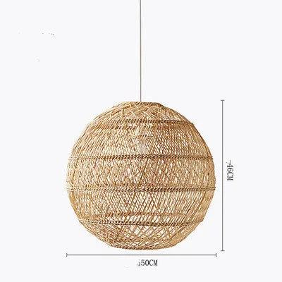 Hand-woven rattan chandelier with straw willow lampshade, ceiling light for 15-30 sqm rooms, brown and grey options