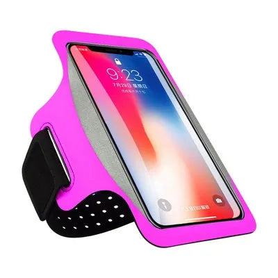 PVC waterproof sport armband phone case with transparent screen and card slot in multiple colours
