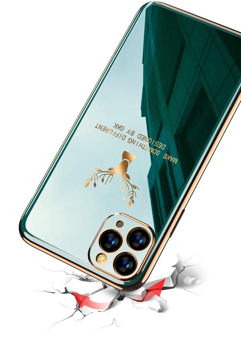 Black TPU full lens protection phone case for iPhone models on a white background.