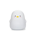 Penguin night light with rechargeable battery, silicone ABS construction, white LED light