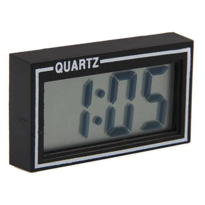 Portable car clock with plastic case and glass mirror, plus optional 63mm 0-120C thermometer style