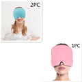 Black elastic cloth gel eye mask for headache relief with adjustable strap