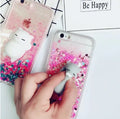 Cat phone case with glitter design for iPhone models 6 to X showing scratch protection