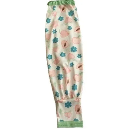 Printed UV protection oversleeves in floral design with elasticated edges for arm coverage