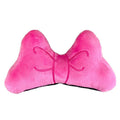 Plush bow tie helmet decoration measuring 15cm in bright red, peach pink, and rose pink colour options