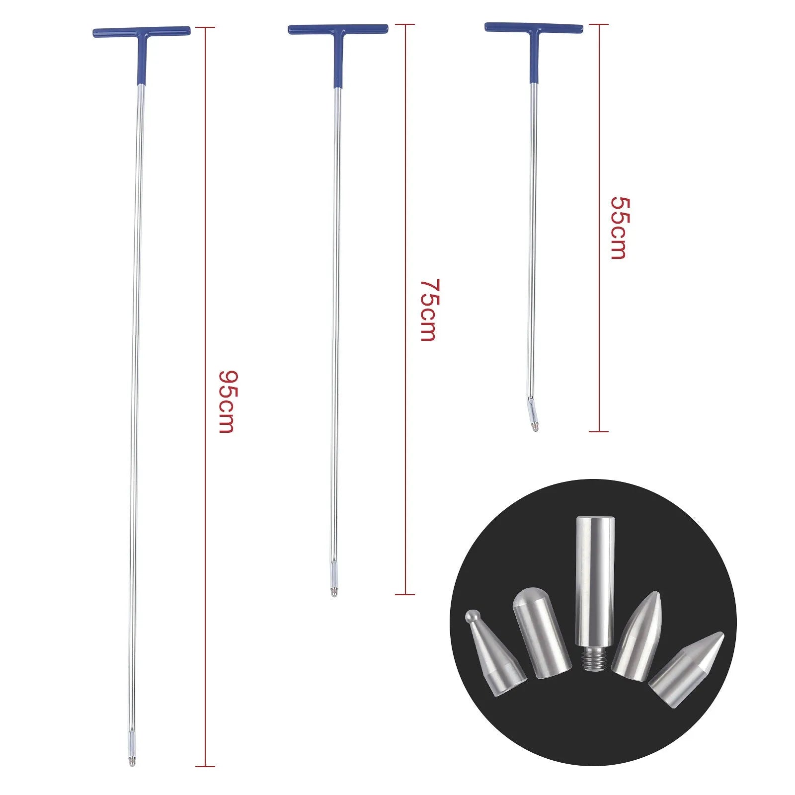 Three-piece car dent repair tool set with alloy steel construction for vehicle bodywork maintenance
