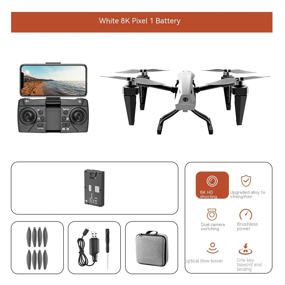 KS66 UAV drone with aluminium alloy brushless motor in white or black with camera