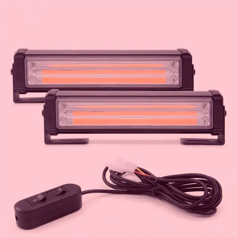 Yellow double-sided net strobe warning light with 160mm aluminium alloy housing