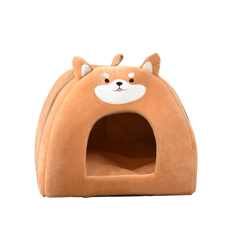 Machine washable cloth cat bed in small medium large sizes for autumn winter use