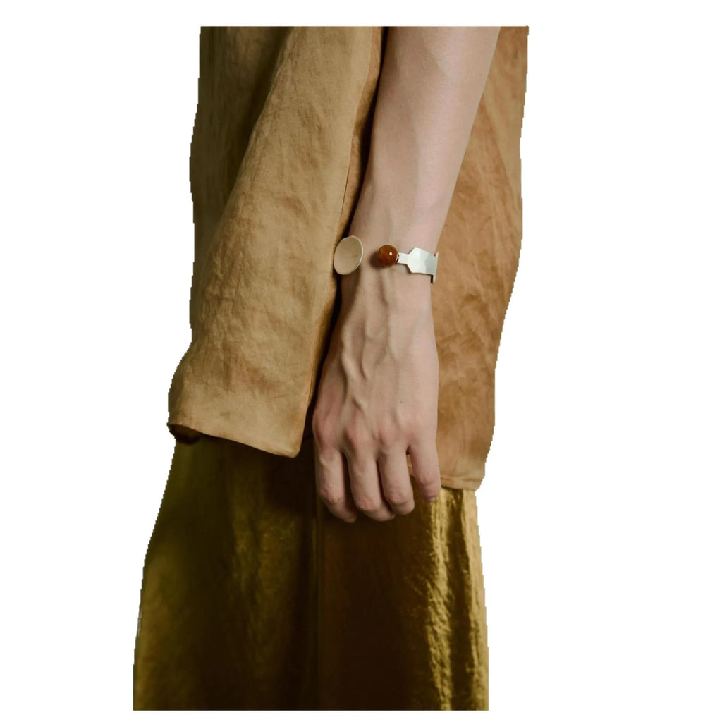 Small round spoon stewed pork design alloy ring and bracelet set with electroplated finish