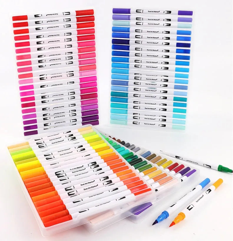 Ink water colour pen set in multiple colour options for artistic blending and promotional use