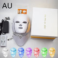 7 colour LED photon beauty mask with 192 LEDs, remote control, and white pearl powder coating