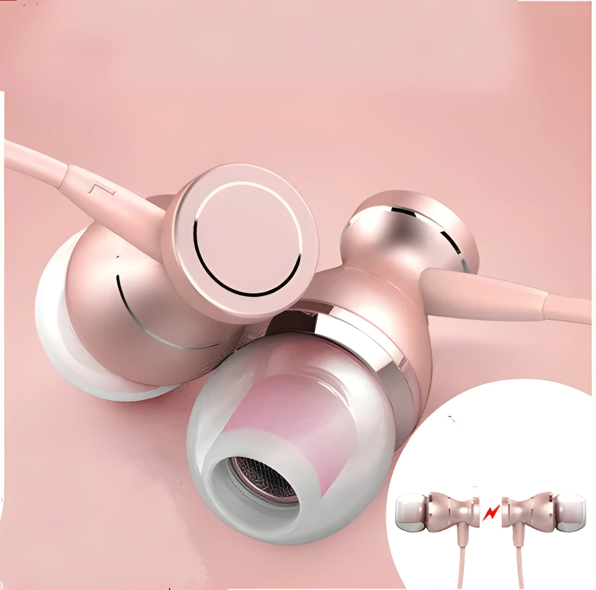 Universal in-ear headphones with 3.5mm straight plug and silicone earplugs