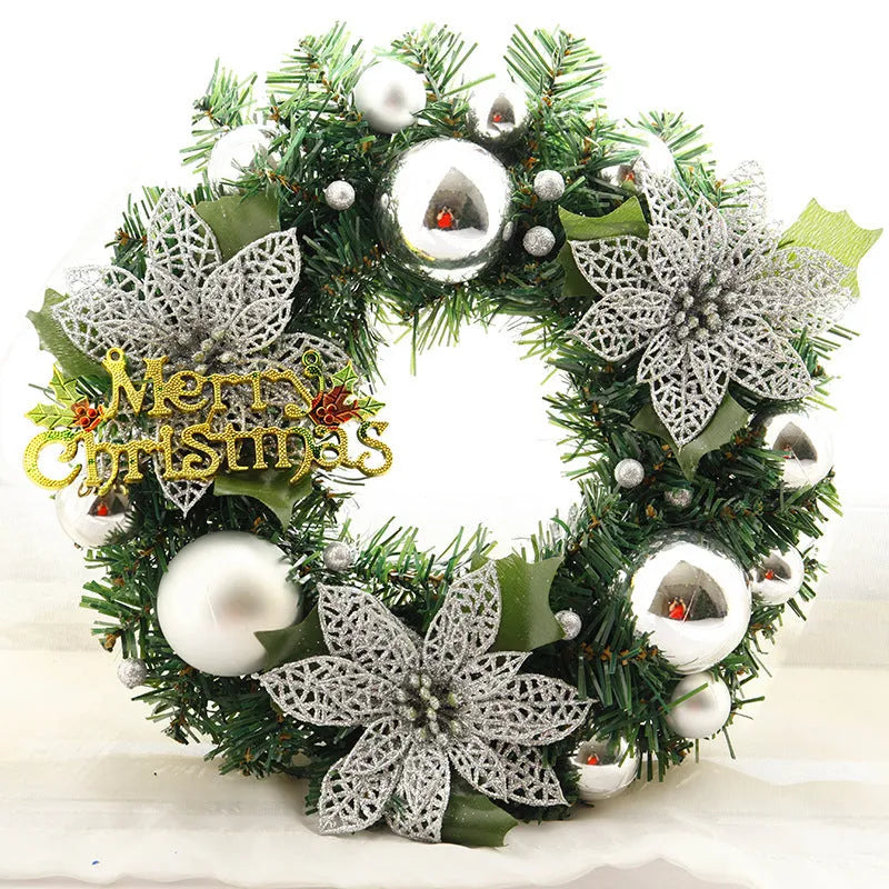 30cm multicolour plastic Christmas wreath for door and garden decoration in six colour options
