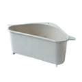Plastic triangle kitchen sink storage rack with ventilated design for sponges and soap