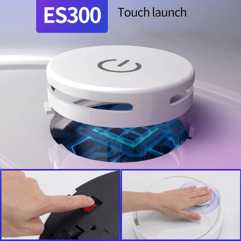 Automatic sweeping robot with compact design, one-click start button, and 3000 mAh battery for cleaning floors