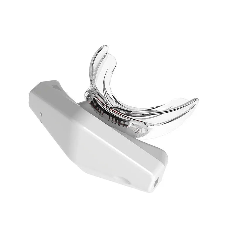 White plastic red light lip care instrument with DC 5V 2A input and 3.7V 450mAh cell