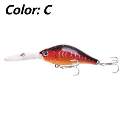 Floating Rock Little Fat Man deep diving fishing lure showing 10.5cm length and diving lip design