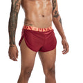 Men's solid colour mesh boxer briefs on a mid-waist fit model.