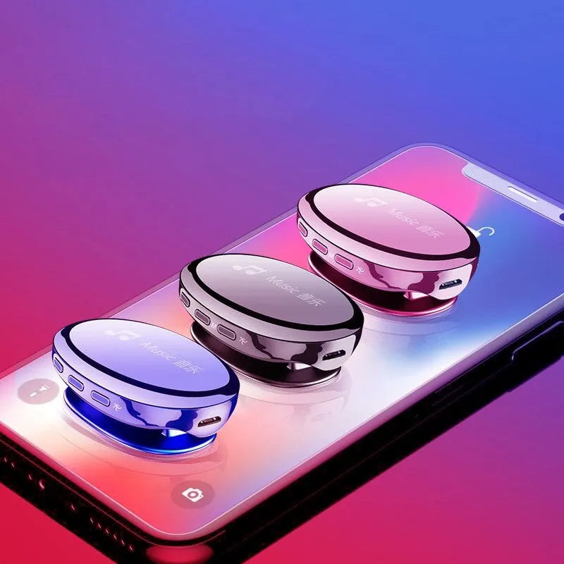 Bluetooth MP4 music player in blue, black, or rose gold with OLED screen and push-button controls