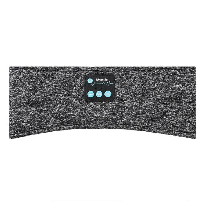 Wireless Bluetooth V5.0 sports headband with music call, 26x10cm cationic polyester, black colour