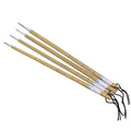 Set of four gold body writing brushes with wolf hair bristles in pine branch colour