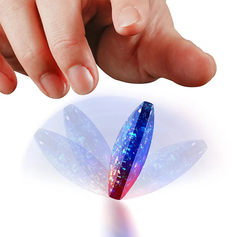 Galactic Edition resin fidget gyro on desk showing quadrilateral 4cm design