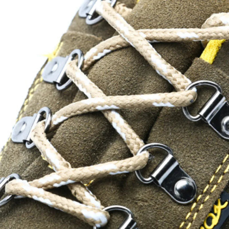 Bronze unisex safety shoes with steel toe caps and anti-skid soles for workplace protection
