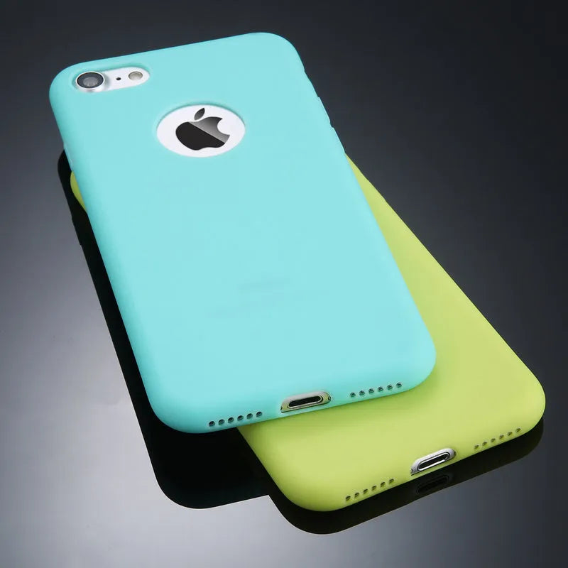 Soft silicone TPU iPhone case in navy blue colour, showing plain back cover design for protection against scratches and shock.