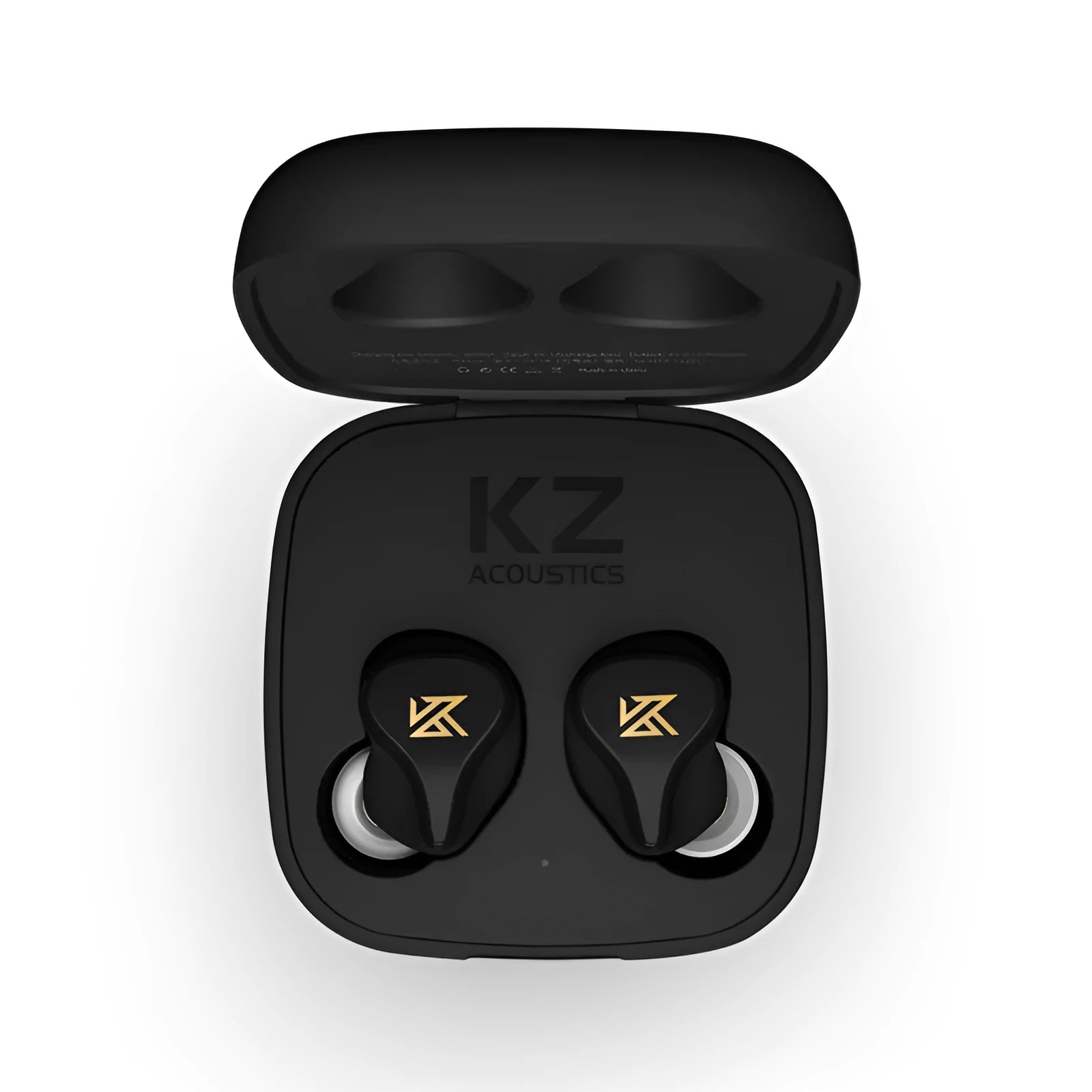 Z1 black and green true wireless Bluetooth earbuds with in-ear design and charging case