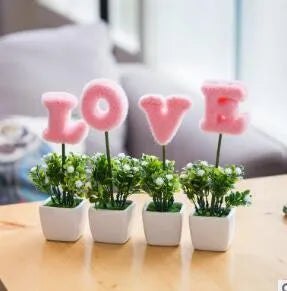 Ceramic hanging plant decoration in pastoral style, available in green, pink, purple, and red for home furnishing.