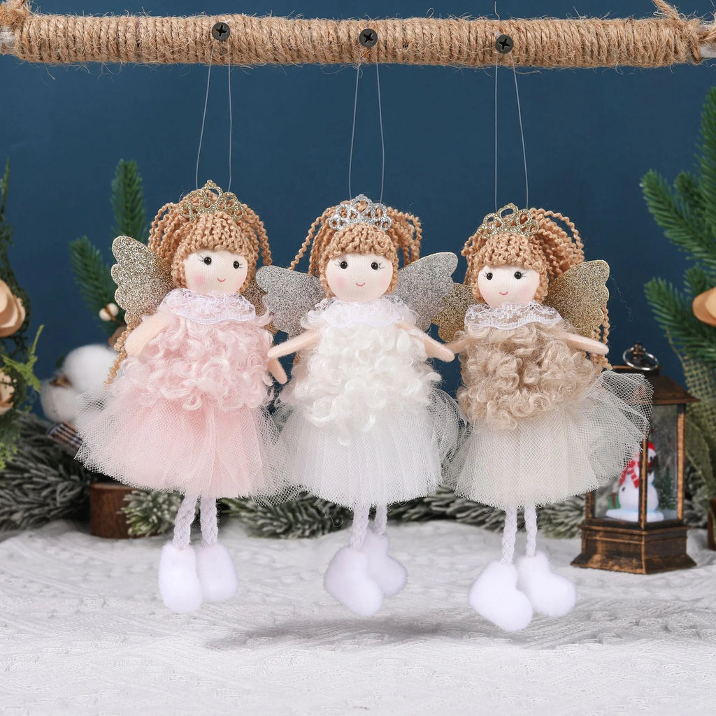 Christmas angel girl cloth pendant for high ponytail hair decoration with cartoon design