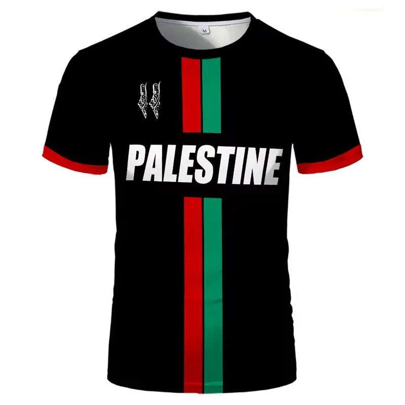 3D printed football T-shirt with stereoscopic pattern in black, half-sleeve design