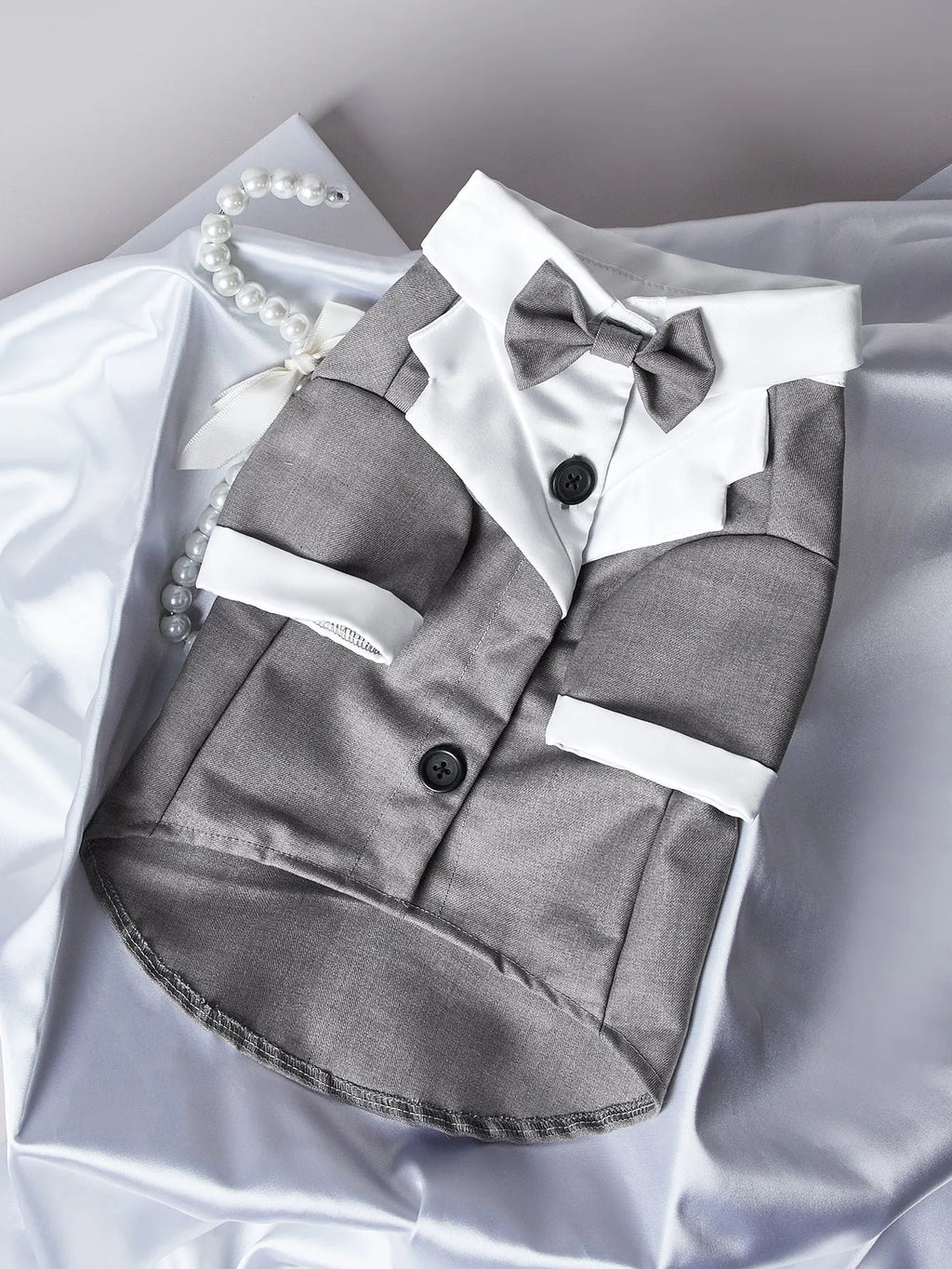Chinese style four-legged wedding suit for dogs in polyester with black, dark blue and grey colour options