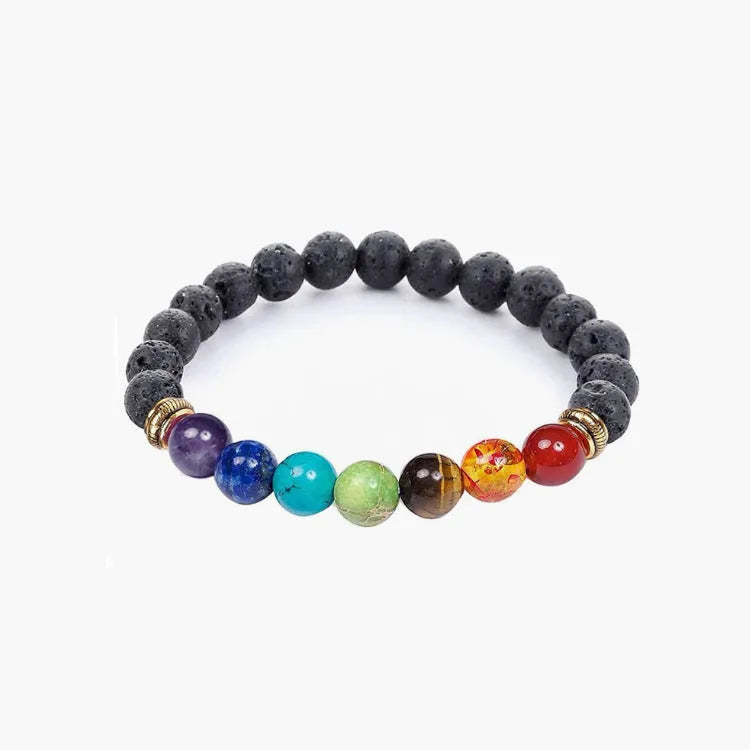 6cm alloy bracelet with natural stone elements in volcanic, tiger eye, or pine wood variations