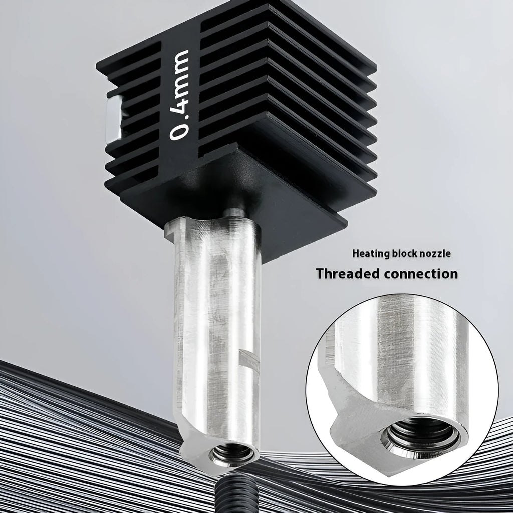 Hardened steel hot end nozzle assembly for Bambu Lab A1 Mini 3D printer with black silicone sleeve