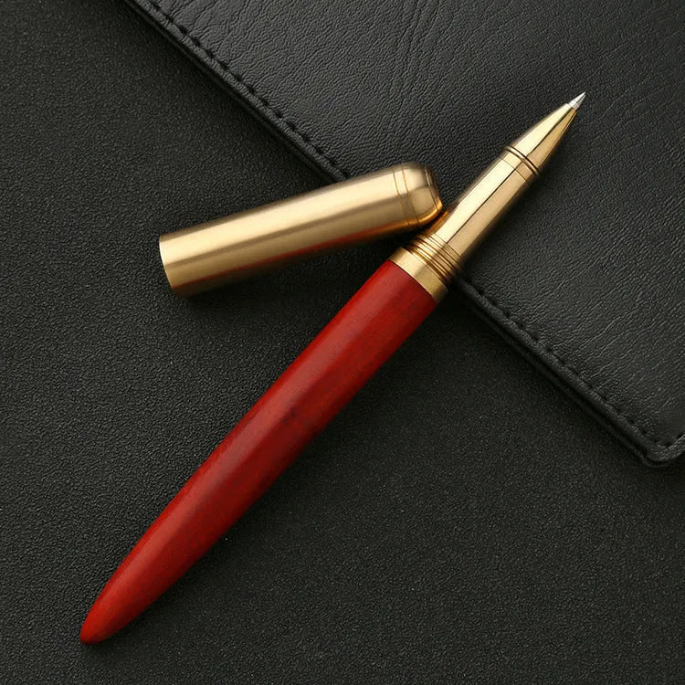Brass and solid wood signature pen in choice of five wood finishes including ebony and rosewood.
