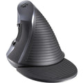 M 618 wireless vertical mouse in black showing 57-degree angle design with three buttons and scroll wheel