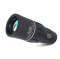 Black 16x52 high-power monocular with enhanced green film HD optics and waterproof construction