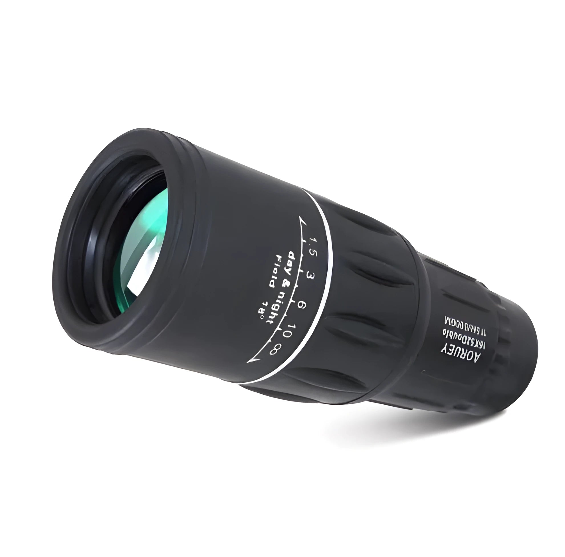 Black 16x52 high-power monocular with enhanced green film HD optics and waterproof construction