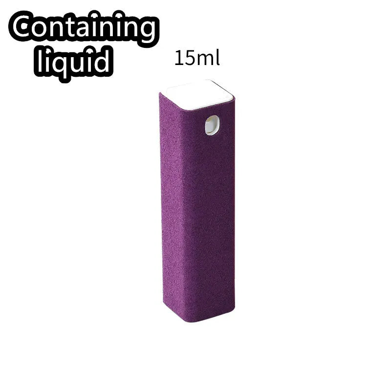 15ml square tube phone screen cleaner spray kit with protective case and fibre cloth in multiple colours
