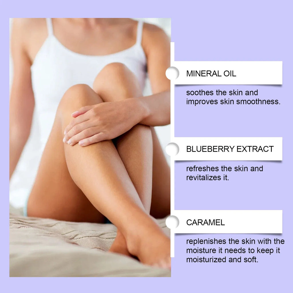 Blueberry Caramel Body Scrub Cream Mild in 100g container with matte cream finish